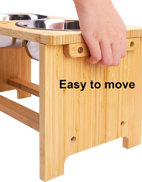 Load image into Gallery viewer, Elevated Dog Bowls,Raised Dog Bowl Stand with 2 Stainless Steel Bowls,Elevated Raised Dog Bowls for Large Medium Small Sized Dogs
