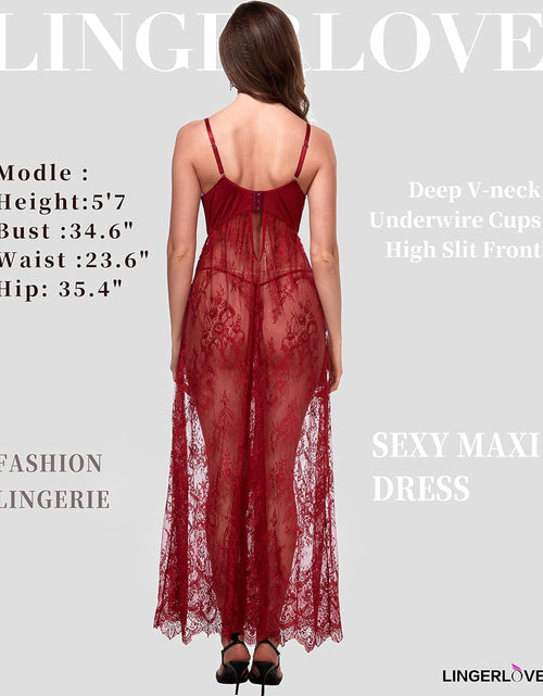 Load image into Gallery viewer, Women'S plus Size Lingerie Sexy Split Maxi Long Gown Sheer Dress
