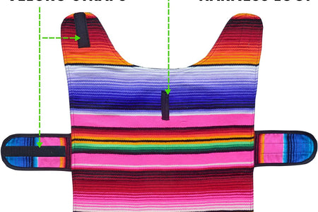 Handmade Dog Poncho from Mexican Serape Blanket - Southwestern and Tie Dye Dog Clothes - Coat - Costume - Sweater - Vest