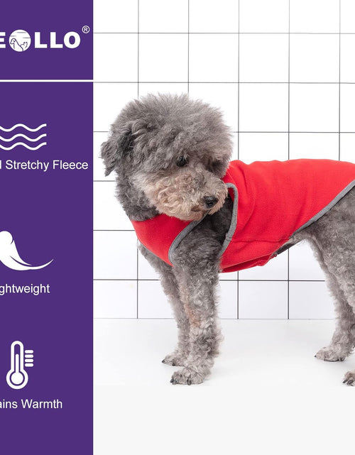 Load image into Gallery viewer, 2 Pack Dog Fleece Sweater Stretchy Sweatshirt with Reflective Stripe Pullover Soft Jacket Pet Clothes Dog Sweaters for Small Dogs Cats Grey &amp; Red
