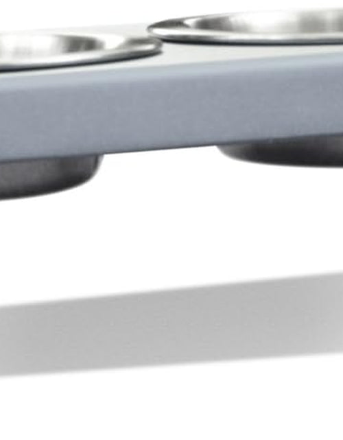 Load image into Gallery viewer, Elevated Dog Bowls, Cat Bowls -- Premium Anodized Aluminum Feeder (Short 4"). Us Food Grade Stainless Steel Raised Bowls,Metallic Gray
