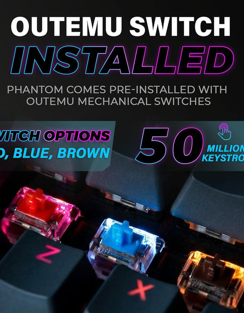 Load image into Gallery viewer, Phantom 87 Key RGB Mechanical Gaming Keyboard | Outemu Red Switch | 16.8M Color LED Lighting | 18 Pre-Set | Low Latency | N-Key Rollover | Software Customizable Keys | Wired USB Connection
