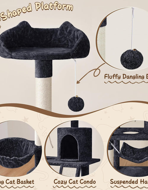 Load image into Gallery viewer, 63.5In Multi-Level Cat Tree Tower Condo with Scratching Posts, Platform &amp; Hammock, Cat Activity Center Play Furniture for Kittens, Cats &amp; Pets
