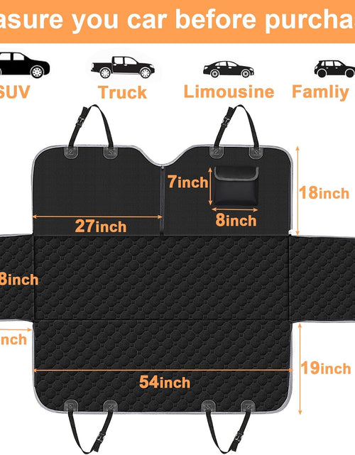 Load image into Gallery viewer, Dog Car Seat Cover for Back Seat, 2026 Upgraded 600D Heavy Duty Waterproof &amp; Scratch-Resistant Dog Hammock for Car, Back Seat Pet Cover for Dogs with Sedan, Trucks and Suvs, Standard, Black
