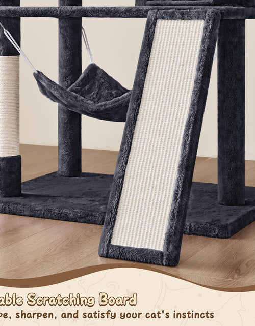 Load image into Gallery viewer, 63.5In Multi-Level Cat Tree Tower Condo with Scratching Posts, Platform &amp; Hammock, Cat Activity Center Play Furniture for Kittens, Cats &amp; Pets
