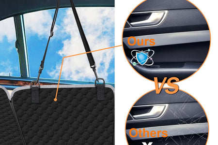 Dog Car Seat Cover for Back Seat, 2026 Upgraded 600D Heavy Duty Waterproof & Scratch-Resistant Dog Hammock for Car, Back Seat Pet Cover for Dogs with Sedan, Trucks and Suvs, Standard, Black