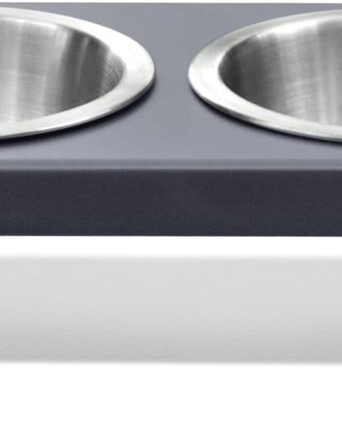 Load image into Gallery viewer, Elevated Dog Bowls, Cat Bowls -- Premium Anodized Aluminum Feeder (Short 4"). Us Food Grade Stainless Steel Raised Bowls,Metallic Gray
