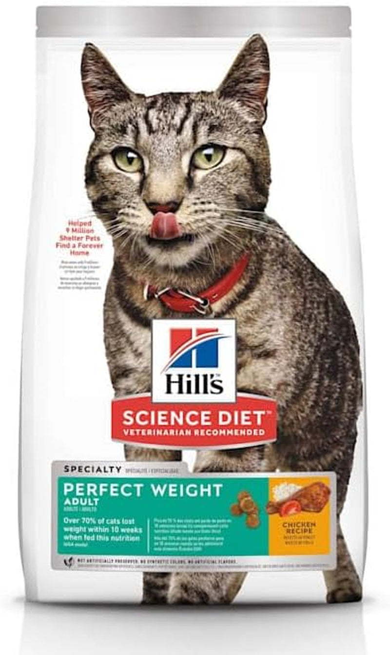 Dry Cat Food, Adult, Perfect Weight for Healthy Weight & Weight Management, Chicken Recipe, 3 Lb. Bag