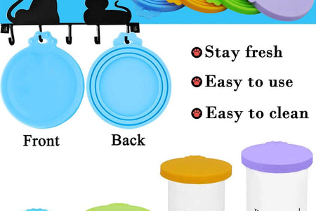 Food Can Lids, Universal BPA Free Silicone Can Lids Covers for Dog and Cat Food, One Can Cap Fit Most Standard Size Canned Dog Cat Food