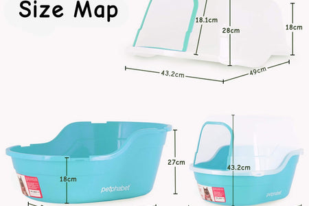 Jumbo Hooded Cat Litter Box, Extra Large, Teal