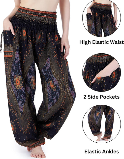 Load image into Gallery viewer, Women'S Smocked Waist Boho Flowy Yoga Harem Pants Hippie Clothes
