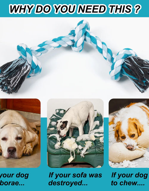 Load image into Gallery viewer, Vivifying 14 Inch Dog Rope Toys, Gift for Pets Dog Chew Toys Durable Braided Cotton Pet Chew Rope Toys 3 Knot Tough Rope Chew Toys for Small Dog Cat Puppy Teeth Cleaning Pink
