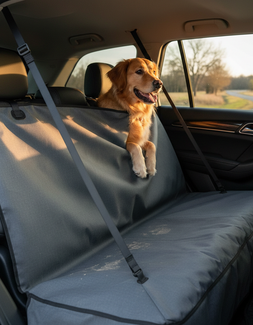 Load image into Gallery viewer, Dog Car Seat Cover, Back Seat Cover for Dogs Pet Car Seat Protector Waterproof Bench Car Seat Cover, Non-Slip Reat Seat Cover Fits Middle Armrest for Most Cars Trucks Suvs - Black
