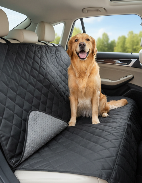 Load image into Gallery viewer, Dog Car Seat Cover, Back Seat Cover for Dogs Pet Car Seat Protector Waterproof Bench Car Seat Cover, Non-Slip Reat Seat Cover Fits Middle Armrest for Most Cars Trucks Suvs - Black
