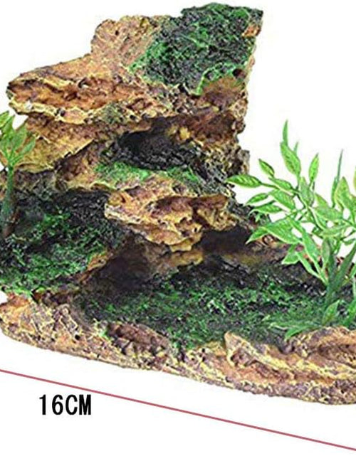 Load image into Gallery viewer, Reptile Small Hide, Turtles Hide Cage, Artificial Plant Rock, Humidified Habitat Decoration (Red Soil)
