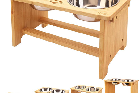 Elevated Dog Bowls,Raised Dog Bowl Stand with 2 Stainless Steel Bowls,Elevated Raised Dog Bowls for Large Medium Small Sized Dogs