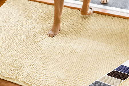 Dog Door Mat Absorpmax Dog Rug for Muddy Paw, Mat for Muddy Paw Door Indoor Floor Entryway, Waterproof Washable & Water Absorbent Dirt Trapper, 31" × 20", Beige