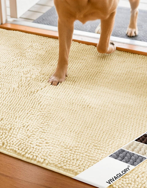 Load image into Gallery viewer, Dog Door Mat Absorpmax Dog Rug for Muddy Paw, Mat for Muddy Paw Door Indoor Floor Entryway, Waterproof Washable &amp; Water Absorbent Dirt Trapper, 31" × 20", Beige
