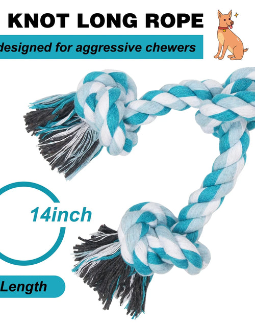 Load image into Gallery viewer, Vivifying 14 Inch Dog Rope Toys, Gift for Pets Dog Chew Toys Durable Braided Cotton Pet Chew Rope Toys 3 Knot Tough Rope Chew Toys for Small Dog Cat Puppy Teeth Cleaning Pink
