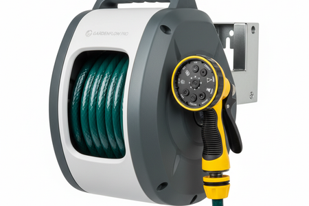 10/20M Automatic Rewind Hose Reel with 7 Pattern Hose Nozzle for Car Garden