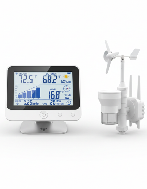 Load image into Gallery viewer, SmartWeather Pro™ – WiFi Wireless Indoor &amp; Outdoor Weather Station with Rain, Wind &amp; Temp Monitoring

