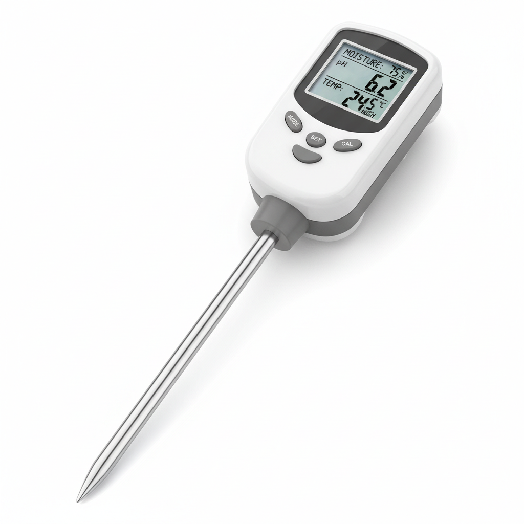 SmartGrow 4-in-1 Digital Soil Meter – Moisture, pH, Temperature & Sunlight Intensity