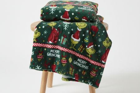 Grinch Pattern Throw Blanket