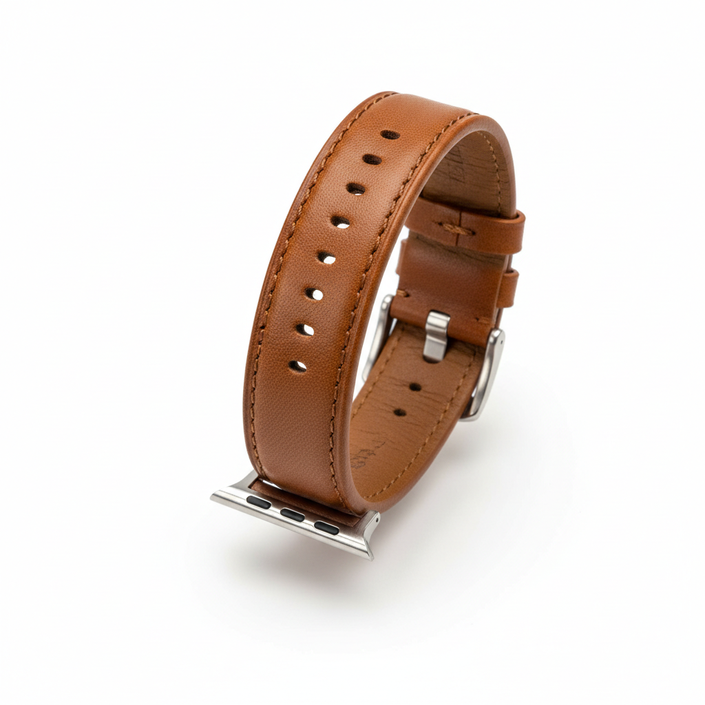 Top Grain Leather Apple Watch Band 42mm 45mm - Compatible with Series 1 2 3 4 5 6 7 SE Sport Edition