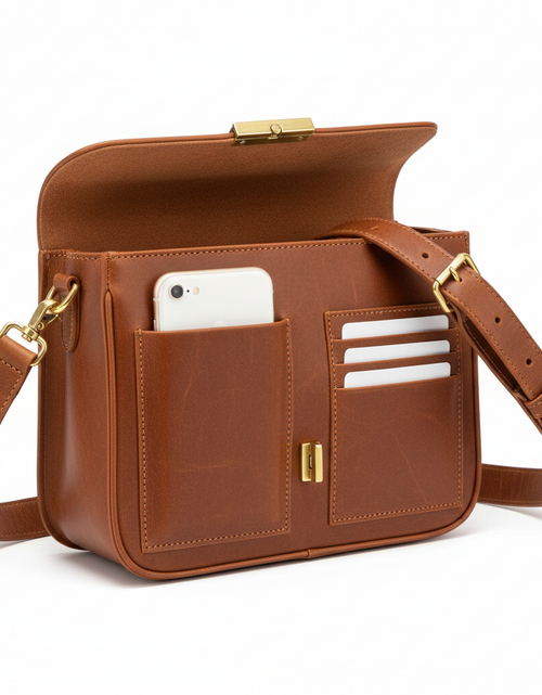 Load image into Gallery viewer, Elegance On-the-Go – Luxe PU Leather Crossbody Shoulder Bag with Phone &amp; Card Organizer
